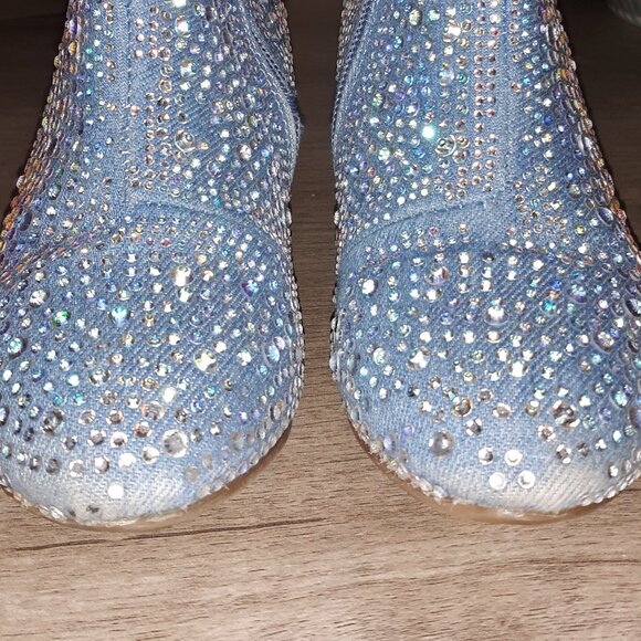 Girls Rhinestone Bling Denim Booties - Size: 11 - Picture 9 of 12